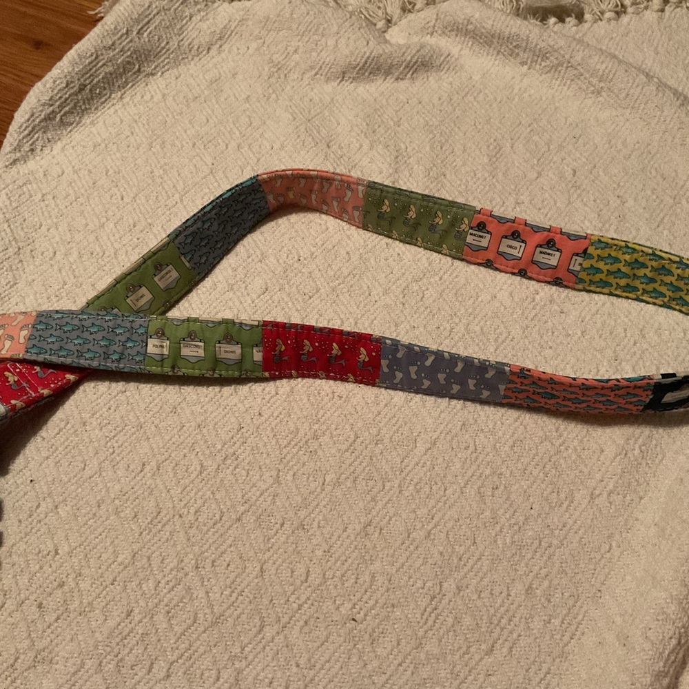 Vineyard Vines Patchwork Belt Silver Loops by Shen & Ian Size Large